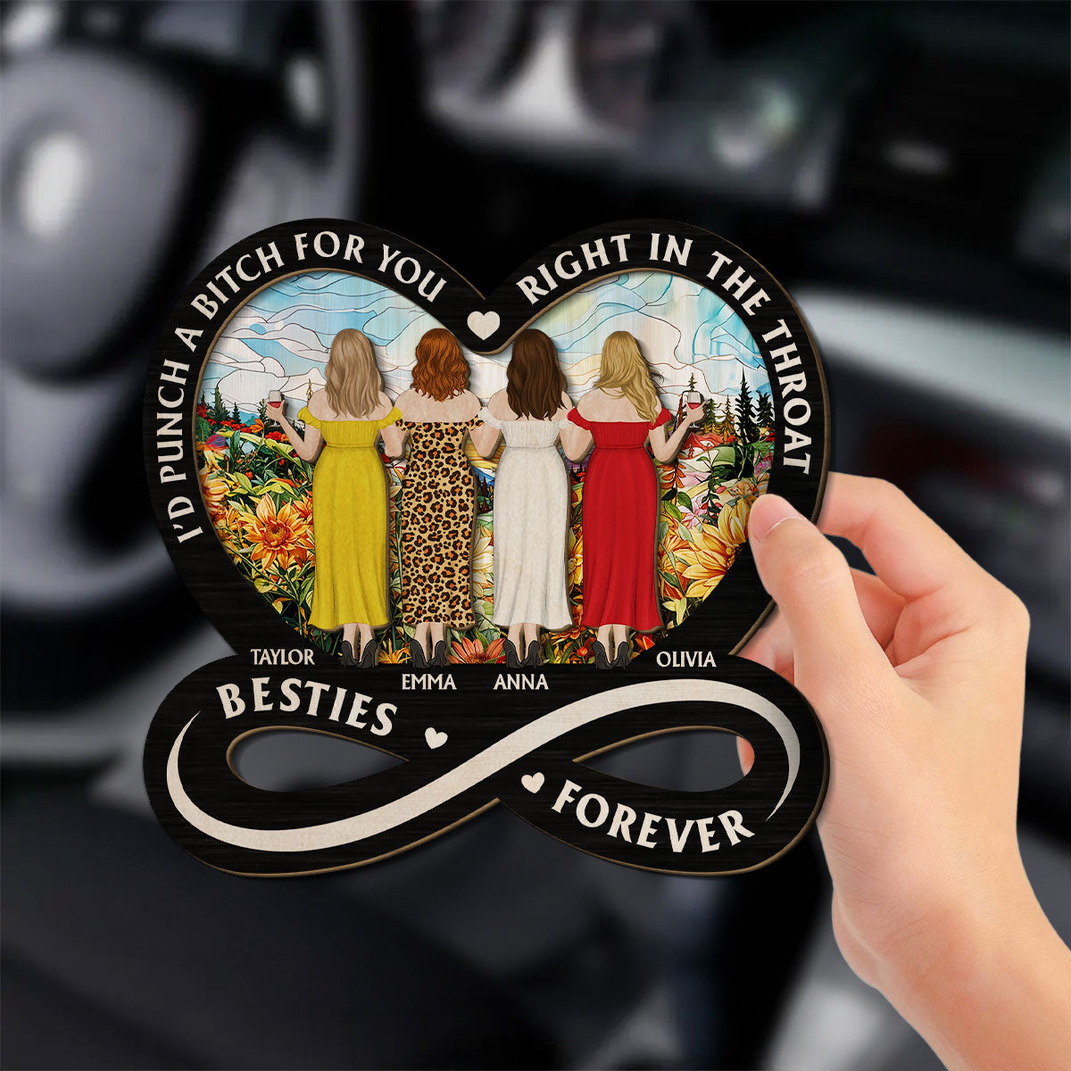 Heartfelt Friendship Forever - Personalized Custom Car Visor Clip