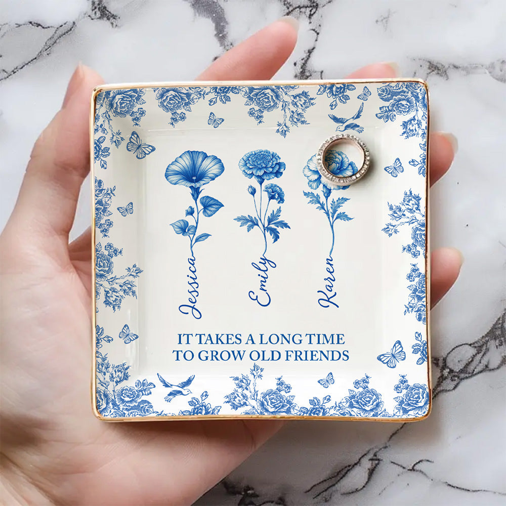 Old Friend Bloom - Personalized Custom Jewelry Dish