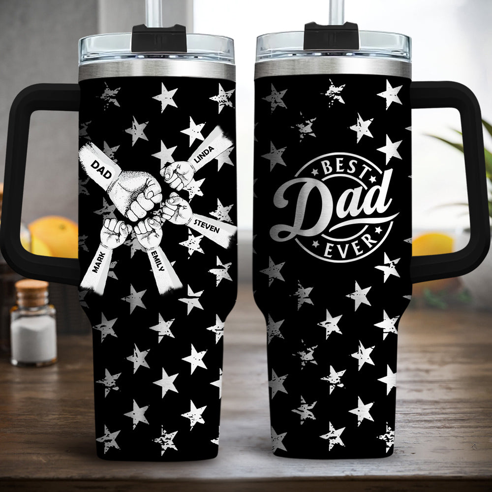 Best Dad Ever - Personalized Custom Engraved 40oz Tumbler With Handle