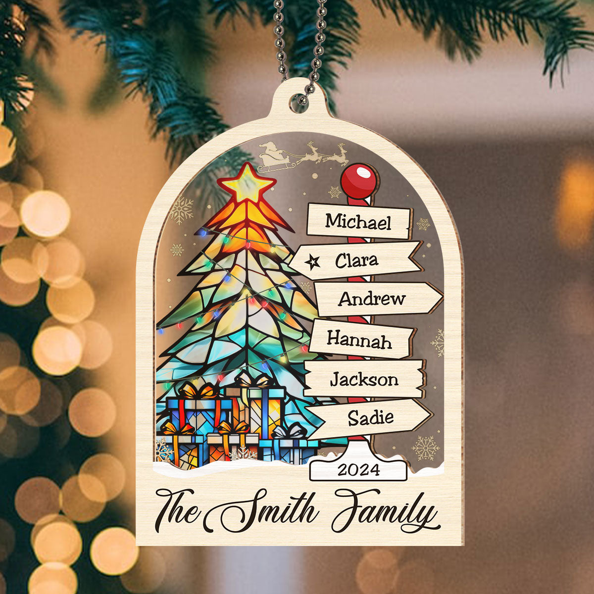 Family Sign - Personalized Custom Suncatcher Ornament