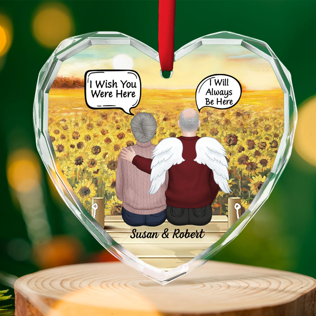 Always In My Heart - Personalized Custom Glass Ornament