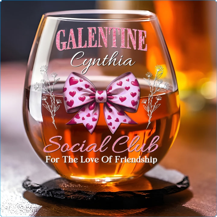 The Love Of Friendship - Personalized Custom Wine Glass