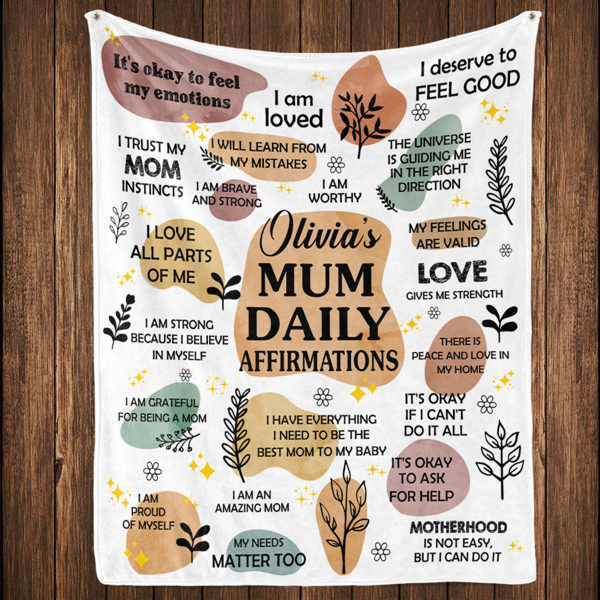 Daily Affirmations - Personalized Custom Fleece Blanket