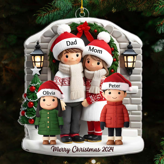 Farmhouse Family Christmas - Personalized Custom Acrylic Ornament