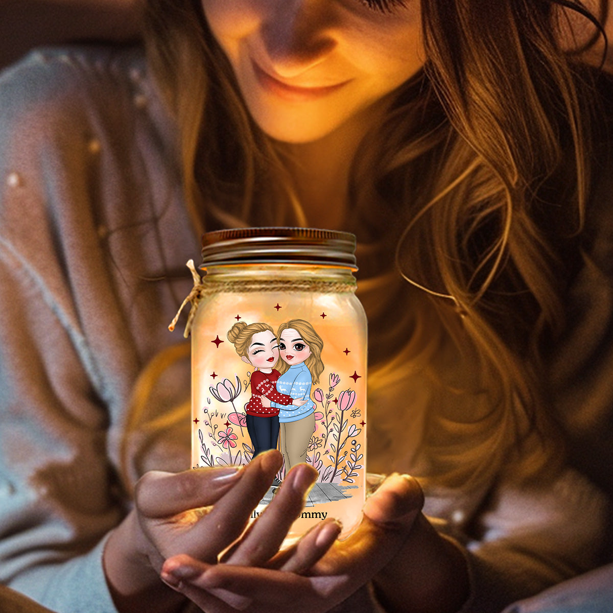 To My Daughter Version 2 - Personalized Custom Mason Jar Light