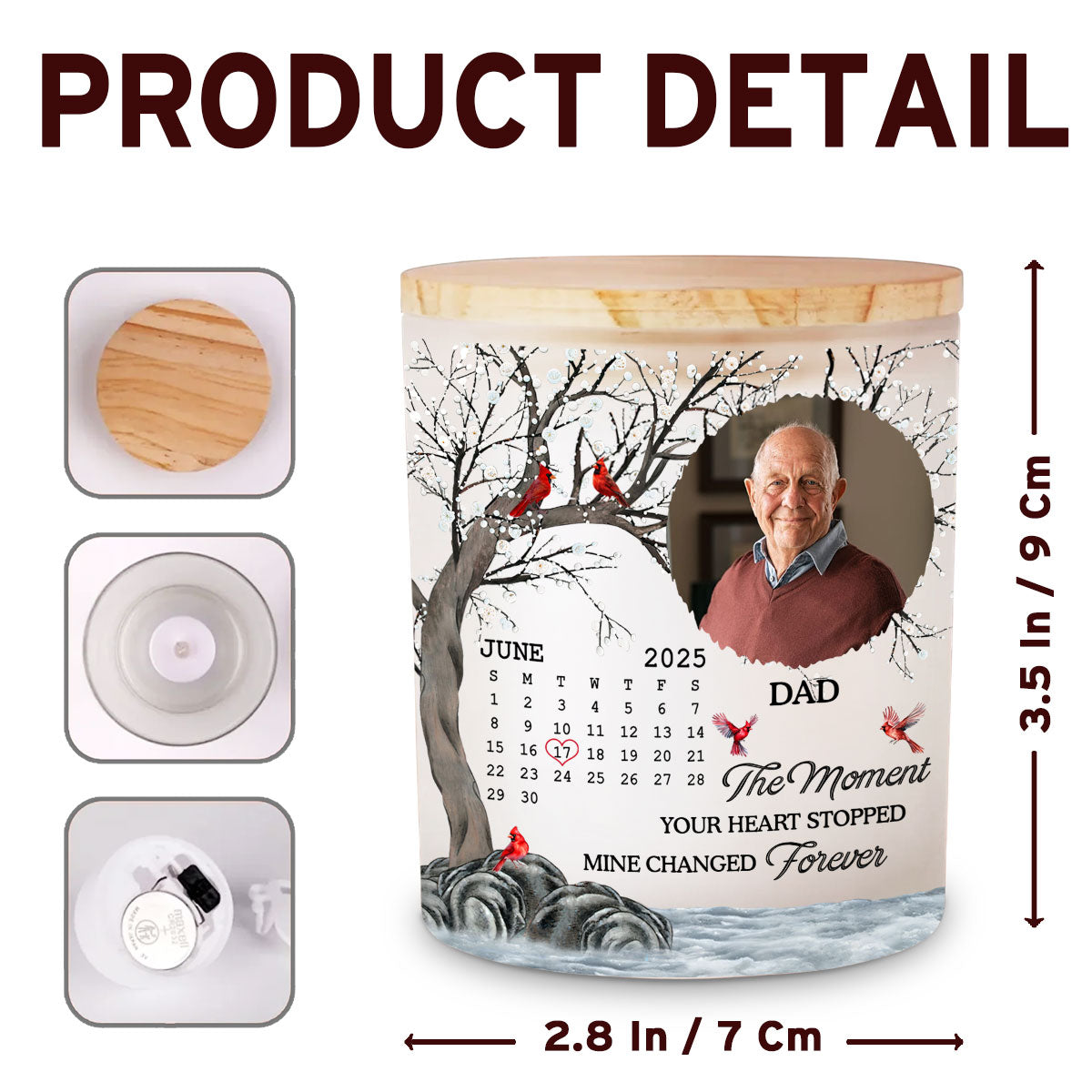 The Moment Your Heart Stopped Mine Changed Forever - Personalized Custom Glass Jar With LED Candle