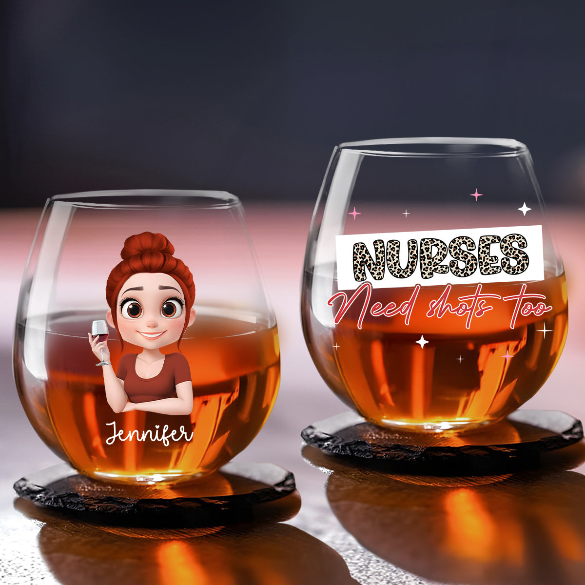 Nurses Need Shot Too - Personalized Custom Wine Glass