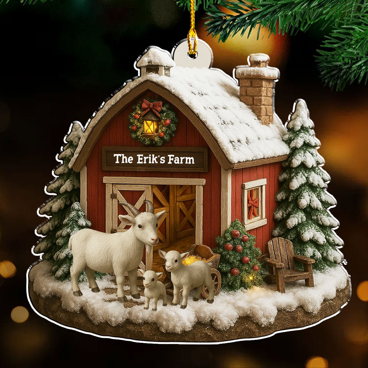 Welcome To Our Cozy Farm - Personalized Custom Acrylic Ornament