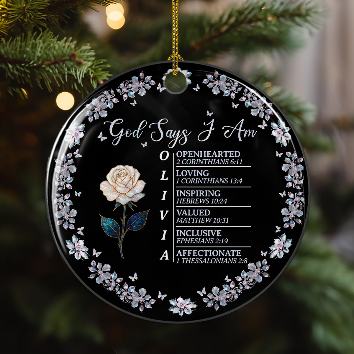 God Says I Am - Personalized Custom Ceramic Ornament