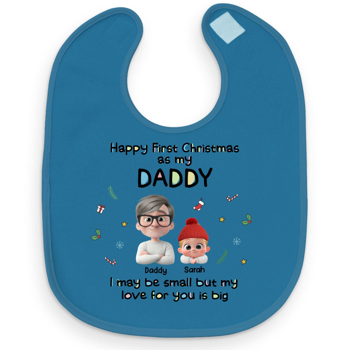 First Christmas Day With Baby - Personalized Custom Baby Bib