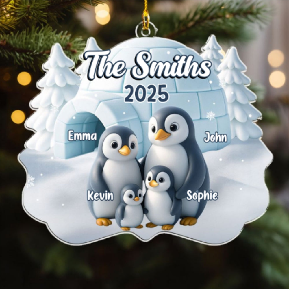 Penguin Family - Personalized Custom Acrylic Ornament