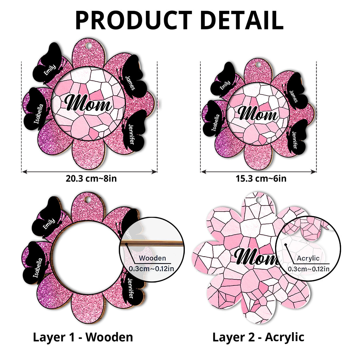 Butterfly Grandma - Personalized Custom Suncatcher