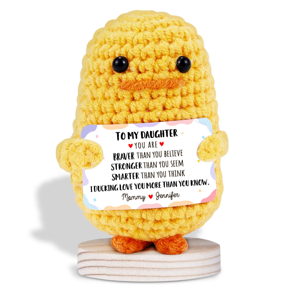 I Ducking Love You - Personalized Custom Duck Crocheted Plushie With Message