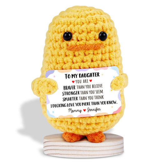 I Ducking Love You - Personalized Custom Duck Crocheted Plushie With Message