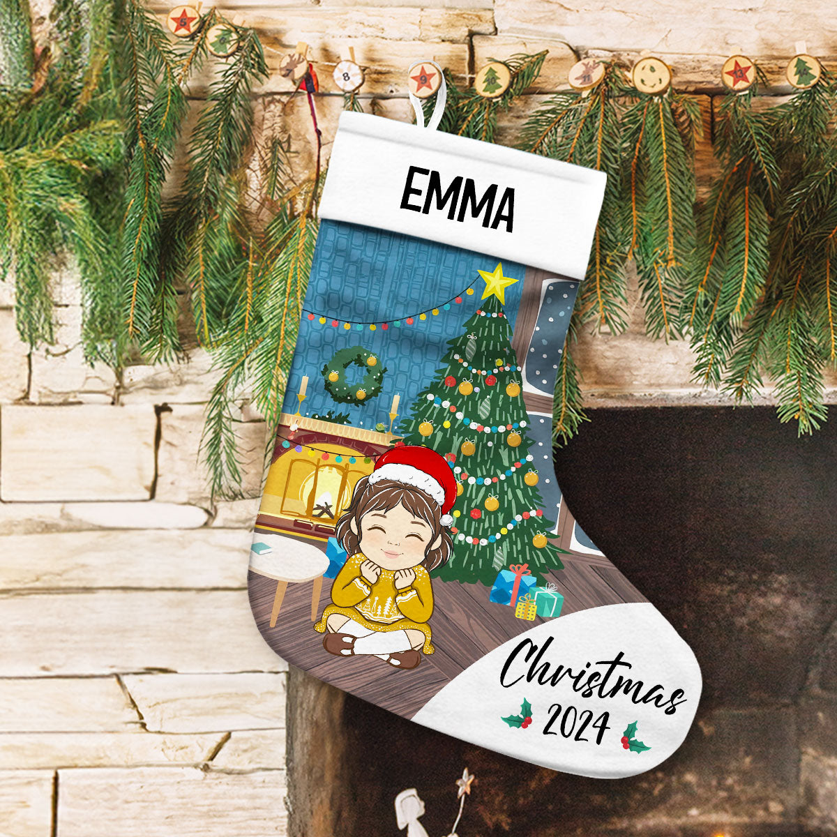 Family Christmas 2024 - Personalized Custom Christmas Stocking