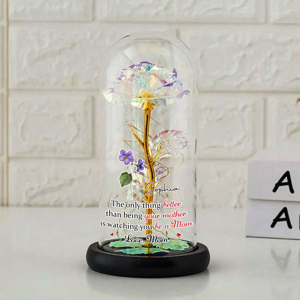 For My Daughter - Personalized Custom Sparkly Rose