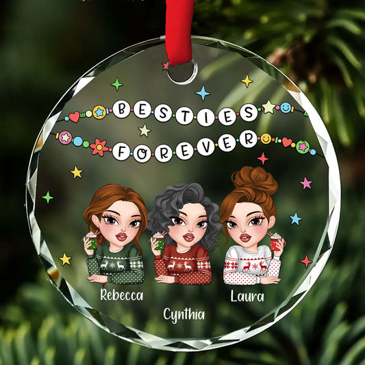 Friendship Bracelet - Personalized Custom Glass Ornament