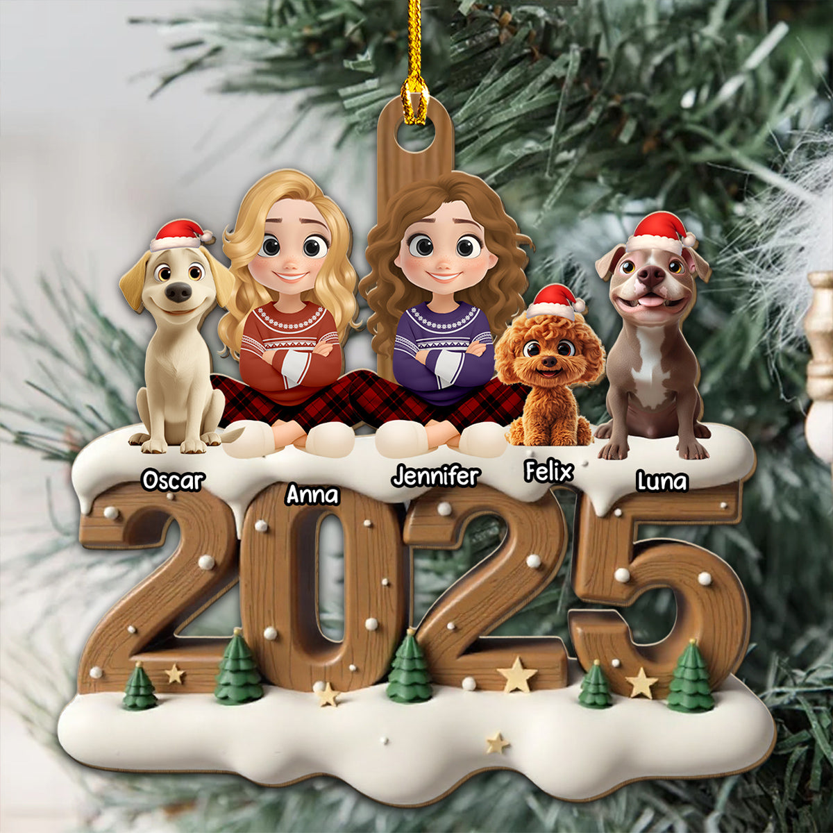 Together This Year Onwards - Personalized Custom 3D Effect Wood Ornament