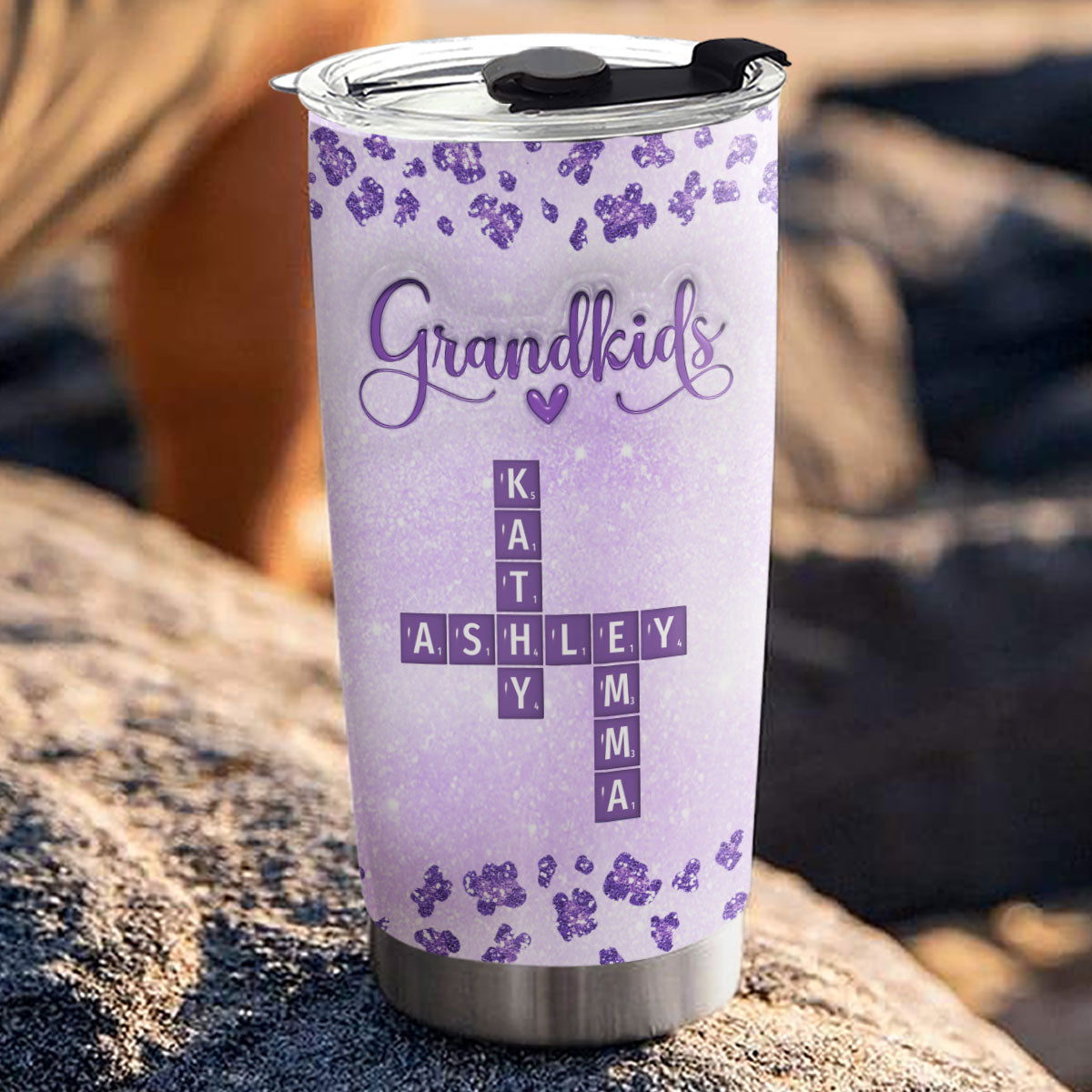 Grandkids Make Life More Grand Crossword - Personalized Custom 3D Inflated Effect Tumbler