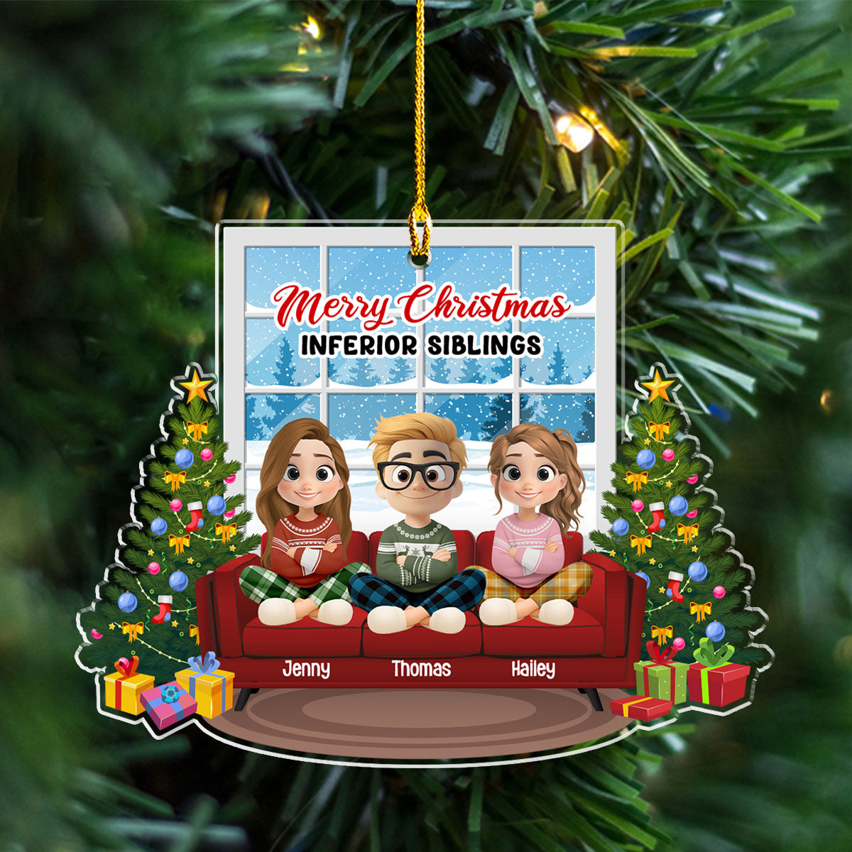 Bow To Your Superior Sibling - Personalized Custom Acrylic Ornament