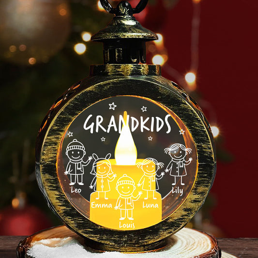 Grandkids Make Life Grand - Personalized Custom Christmas Lantern
