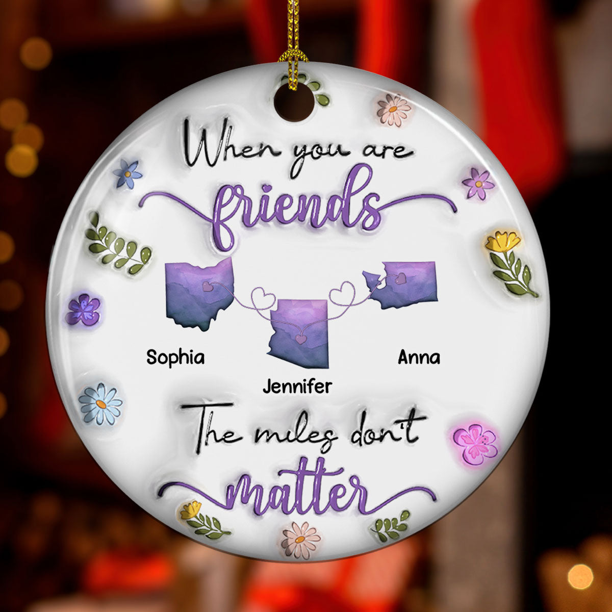 When You Are Family The Miles Do Not Matter - Personalized Custom 3D Inflated Effect Ceramic Ornament