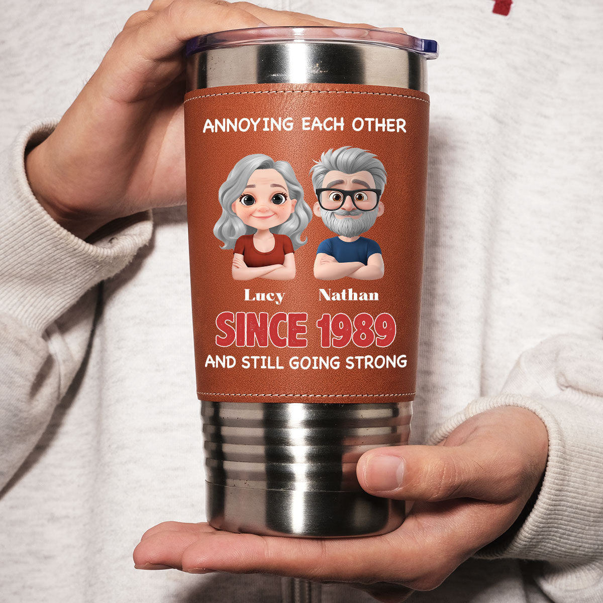 With You Forever - Personalized Custom Leather Tumbler