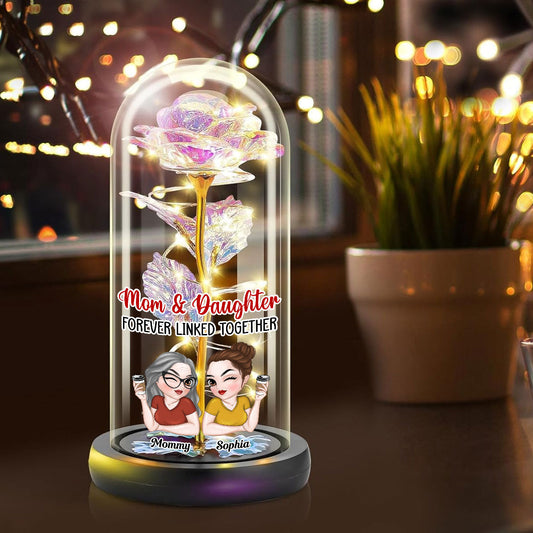 Mom And Daughter - Personalized Custom Sparkly Rose