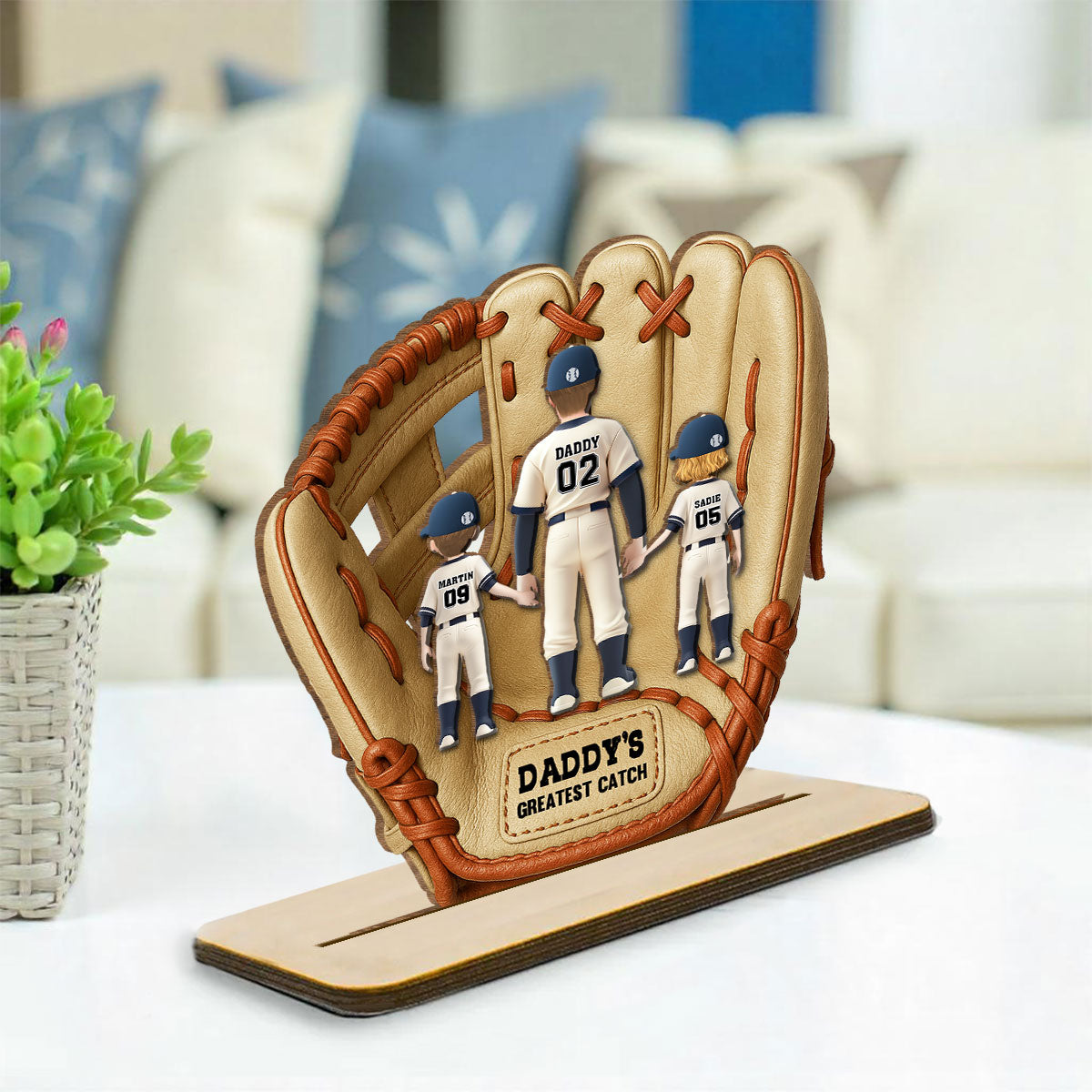 Greatest Catch - Personalized Custom 2-Layer Wood Plaque With Flat Base