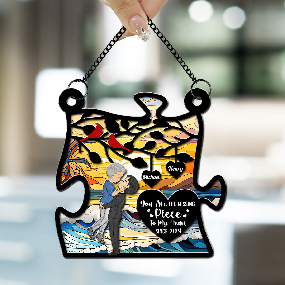 You Are The Missing Piece - Personalized Custom Suncatcher