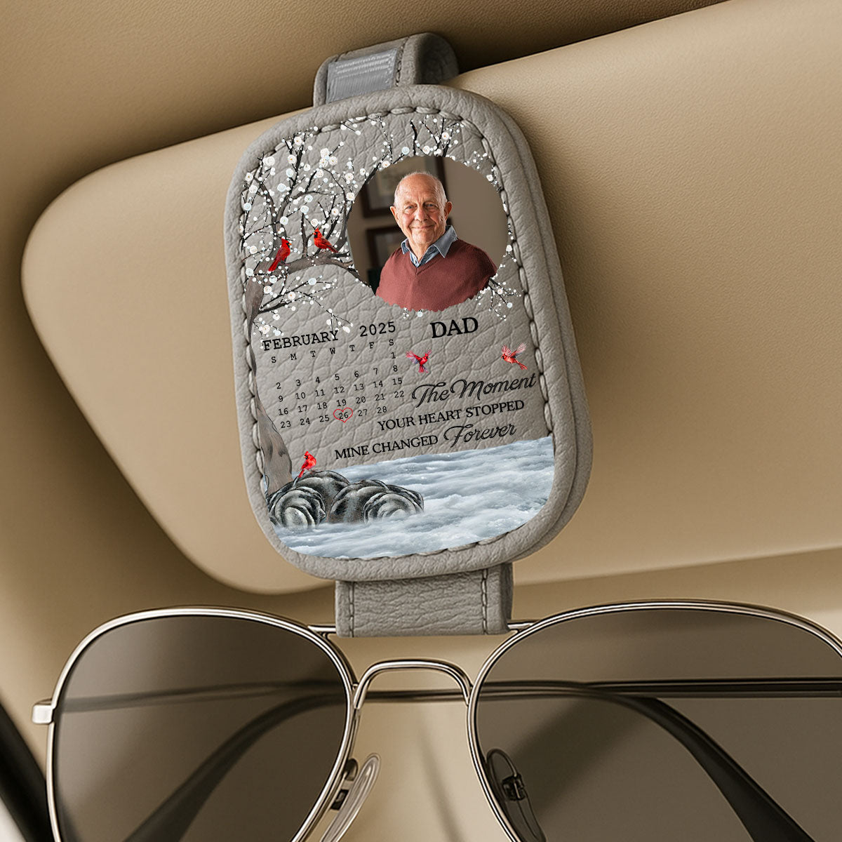 The Moment Your Heart Stopped - Personalized Custom Sunglasses Holder For Car Visor