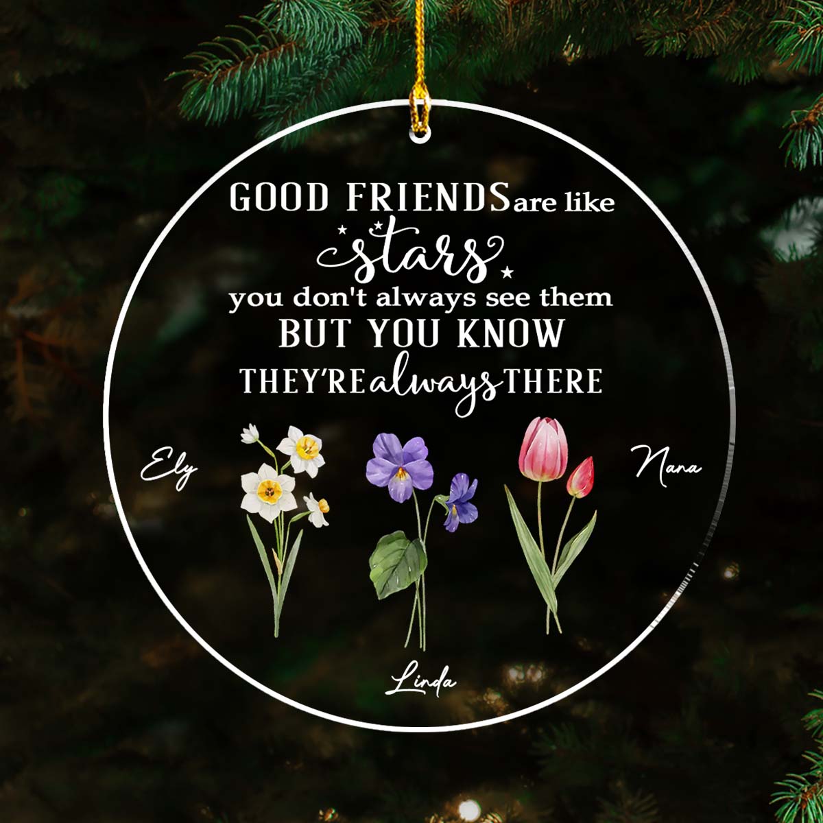 Friends Like Stars - Personalized Custom Acrylic Ornament