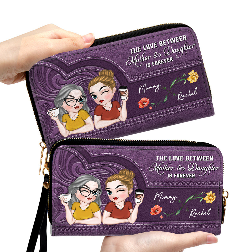 Forever Love You Mom - Personalized Custom Leather Wallet