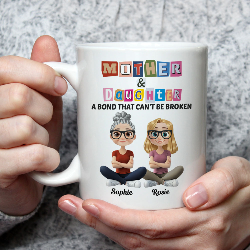 A Link Between Mother And Daughter - Personalized Custom Coffee Mug