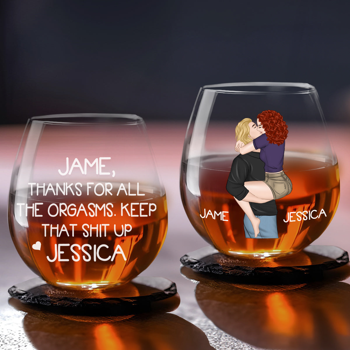 Thanks For All - Personalized Custom Wine Glass