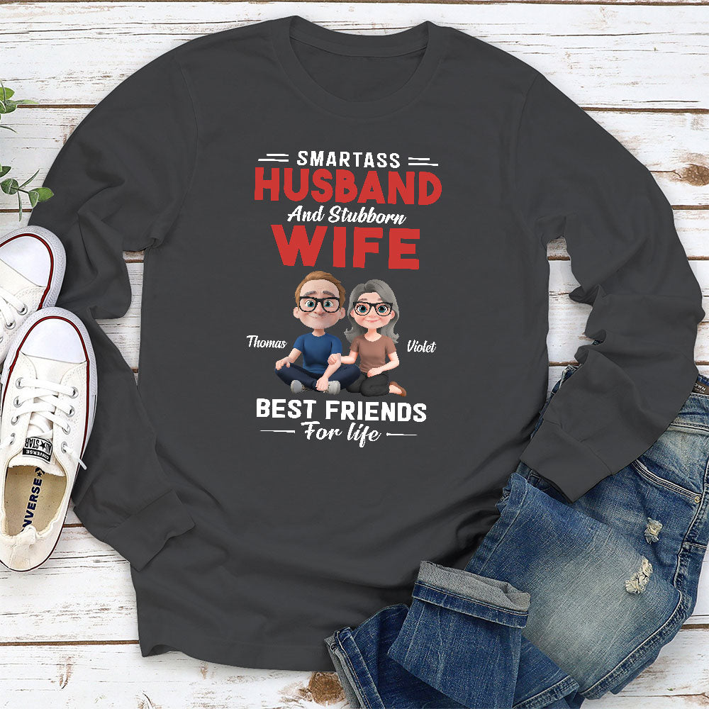 Smartass Husband And Stubborn Wife - Personalized Custom Shirt