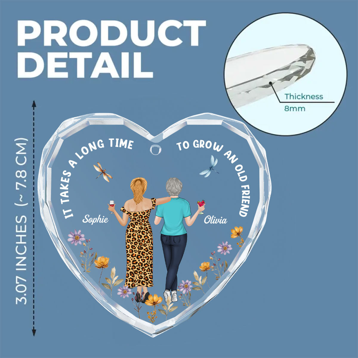 Our Hearts Are Very Old Friends - Personalized Custom Glass Ornament