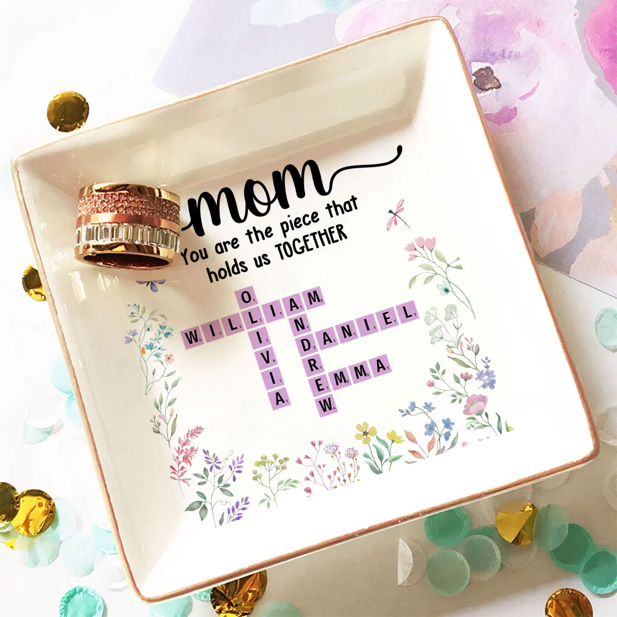 Mom Holds Us Together - Personalized Custom Jewelry Dish