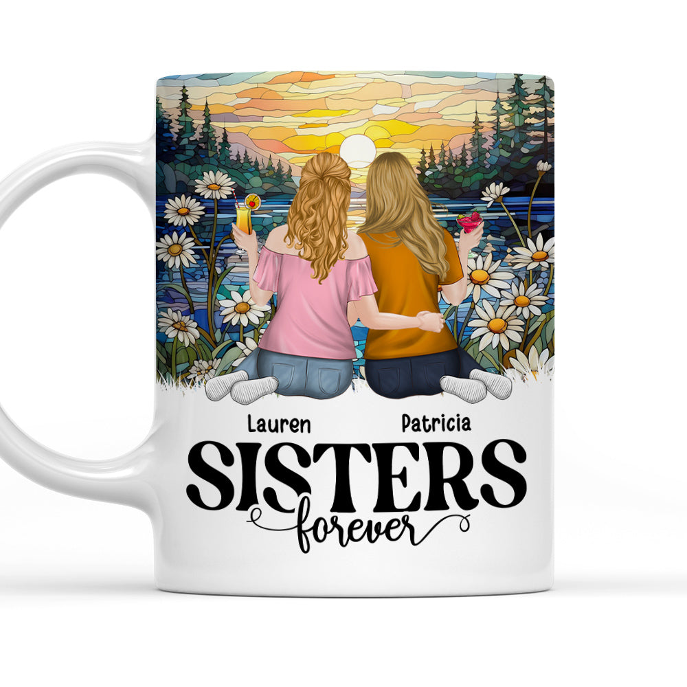 Sisters Forever - Personalized Custom Coffee Mug