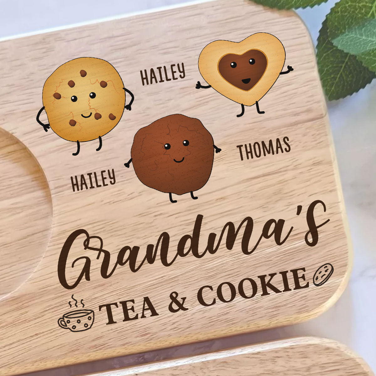Grandma's Tea And Biscuits - Personalized Custom Wooden Treat Board