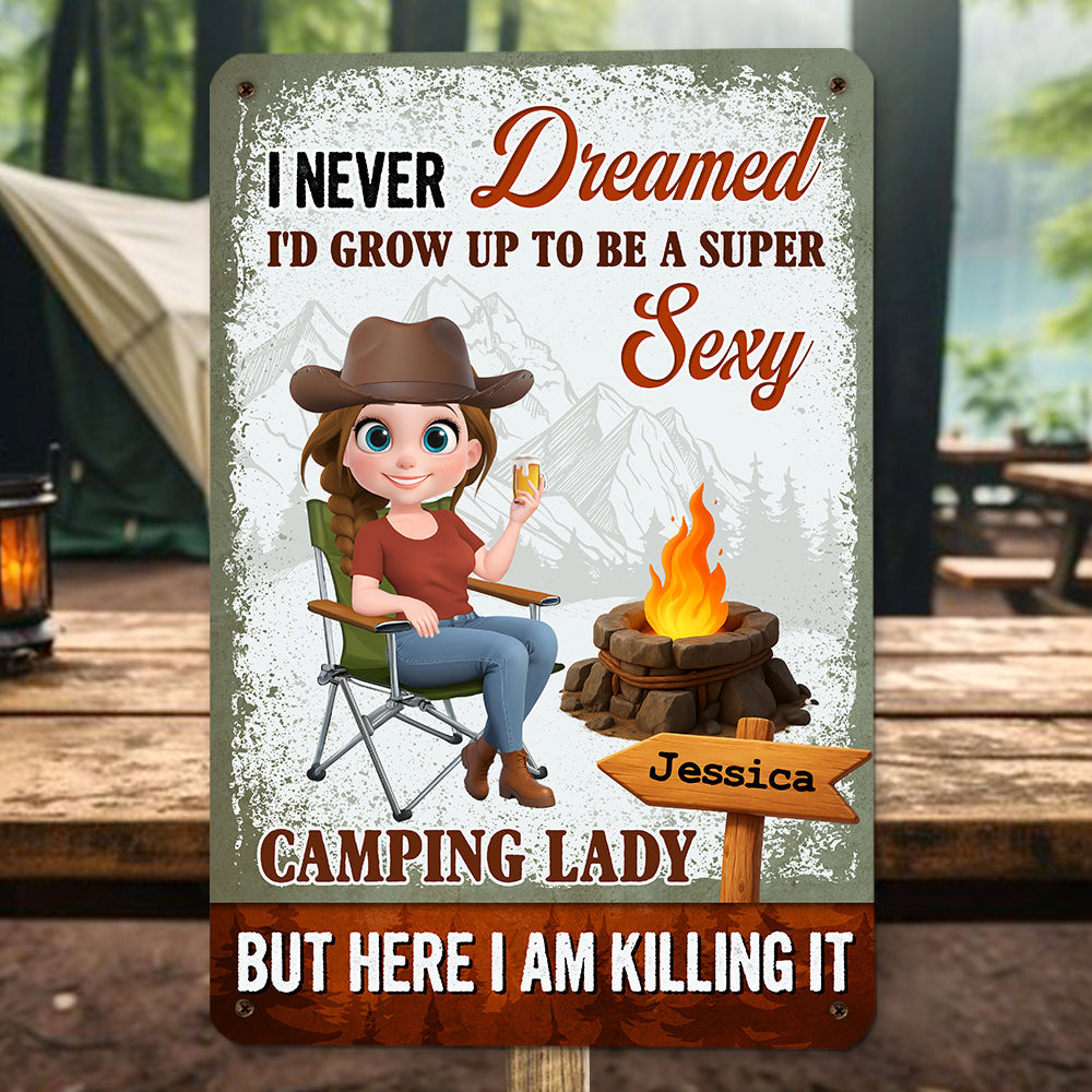 Just Crushing This Camping Life - Personalized Custom Metal Sign