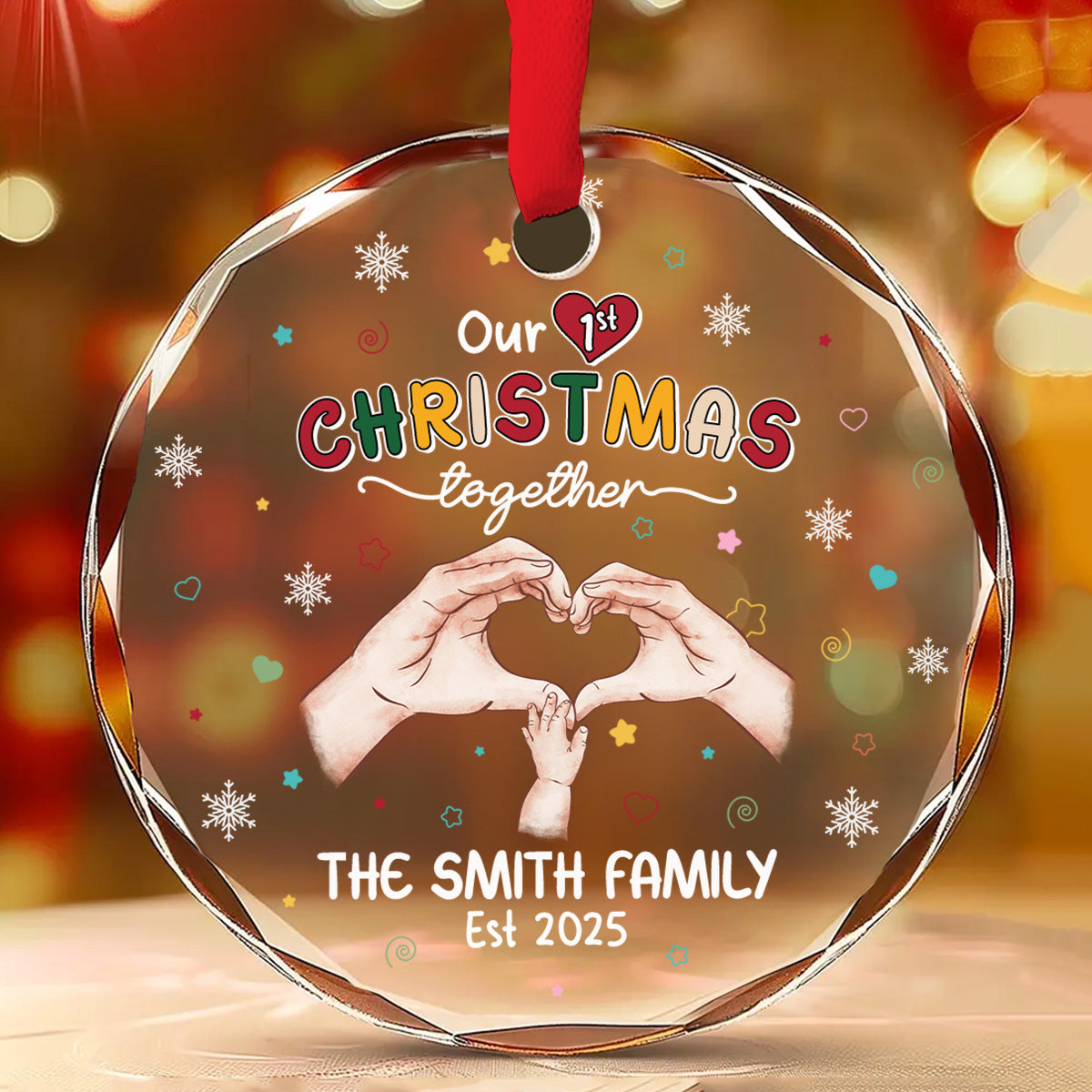 Our First Season - Personalized Custom Glass Ornament