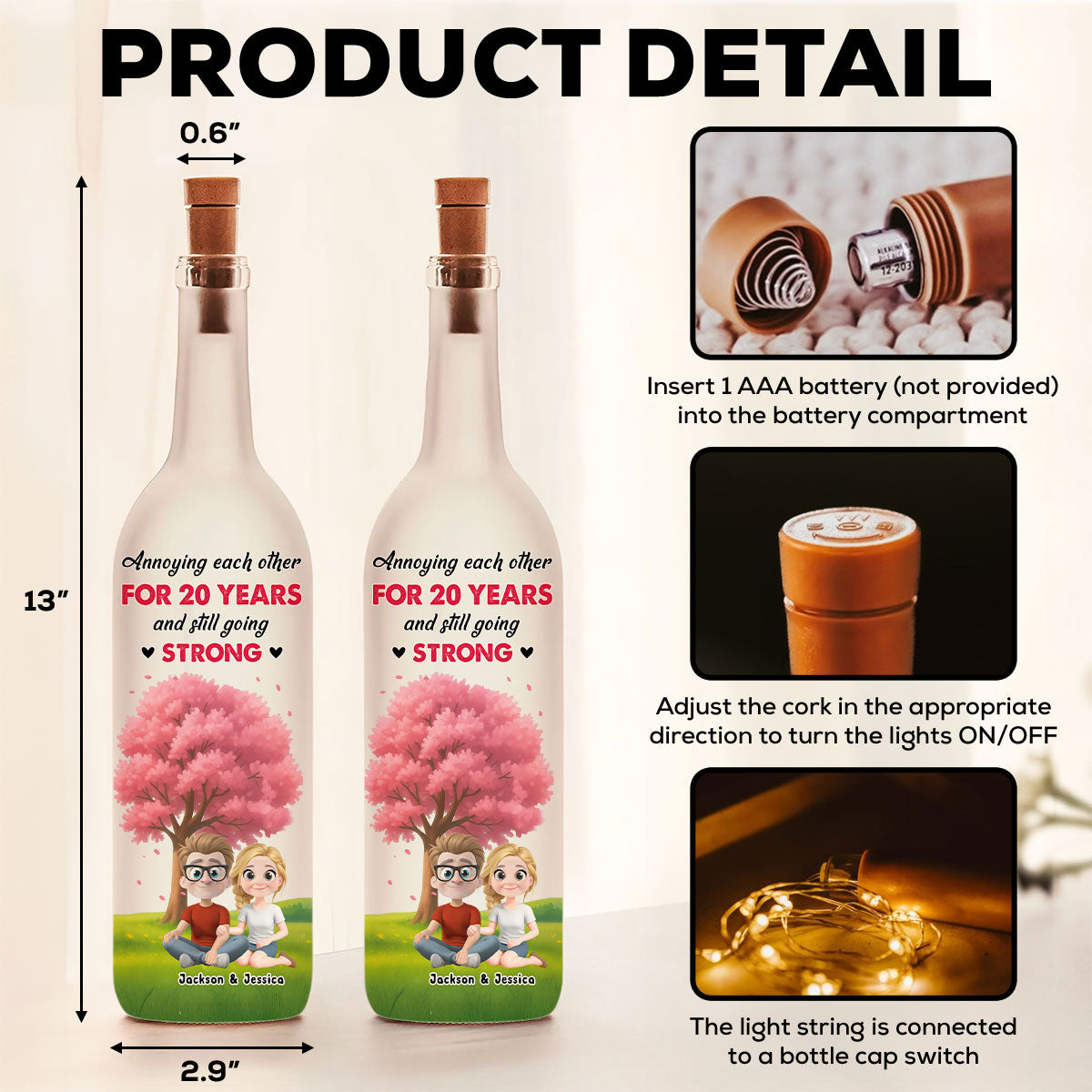 I Really Love You - Personalized Custom Bottle Lamp