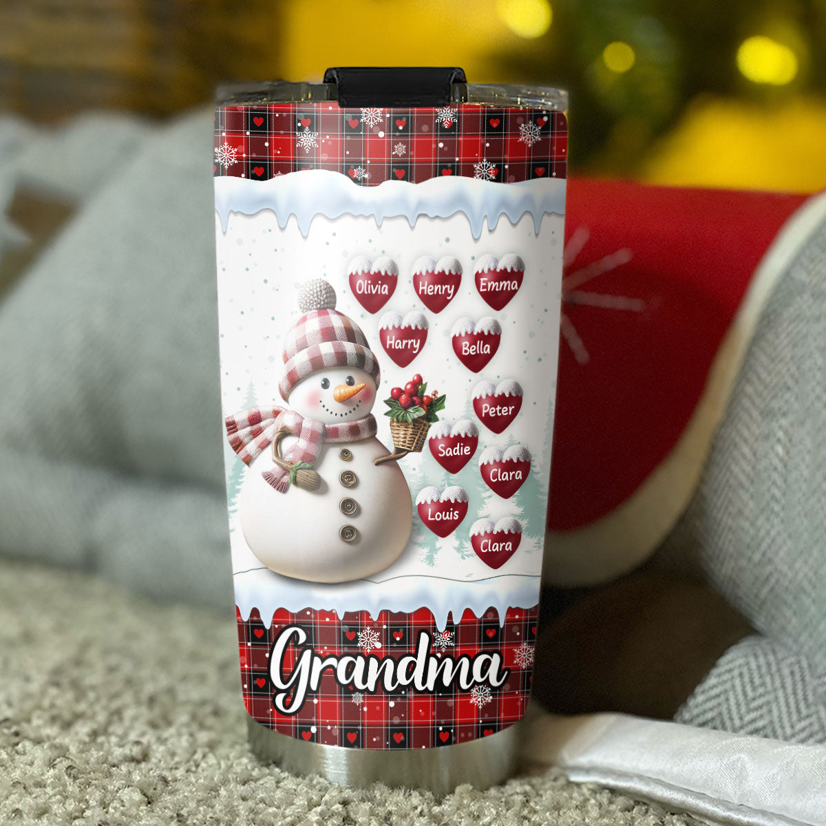 Lovely Snowman Grandma - Personalized Custom Tumbler