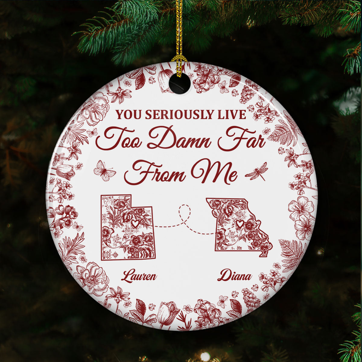 Feels Empty Without You Here - Personalized Custom Ceramic Ornament