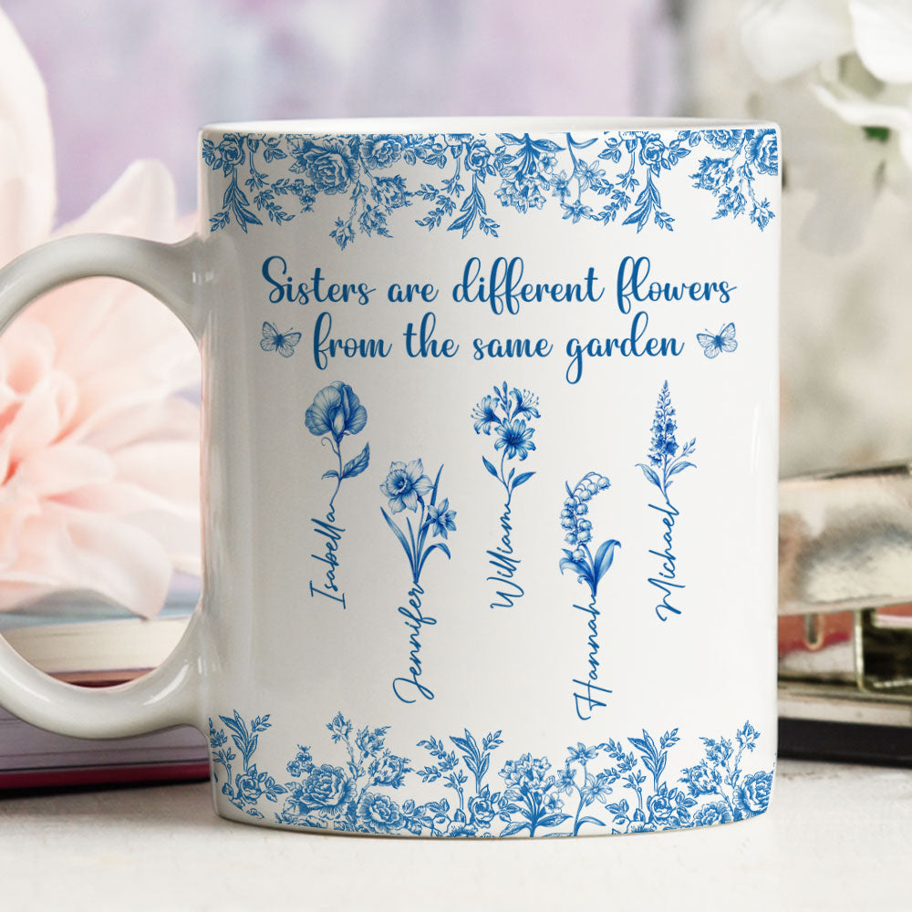 Beautiful Sisters Flower - Personalized Custom Coffee Mug