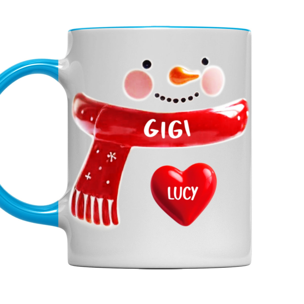 Snowman Grandma - Personalized Custom 3D Inflated Effect Accent Mug