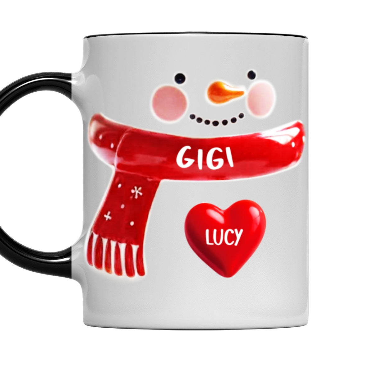 Snowman Grandma - Personalized Custom 3D Inflated Effect Accent Mug