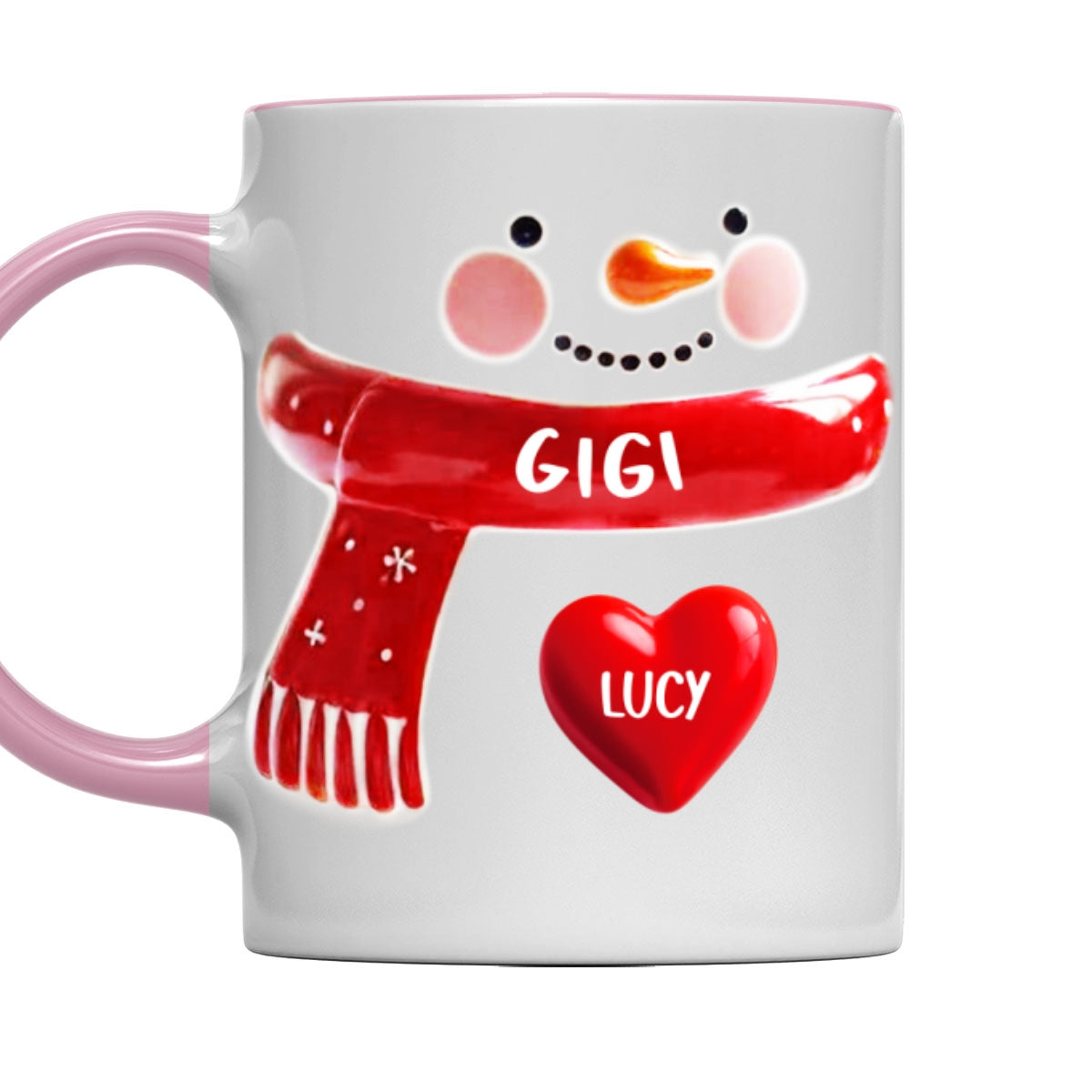 Snowman Grandma - Personalized Custom 3D Inflated Effect Accent Mug