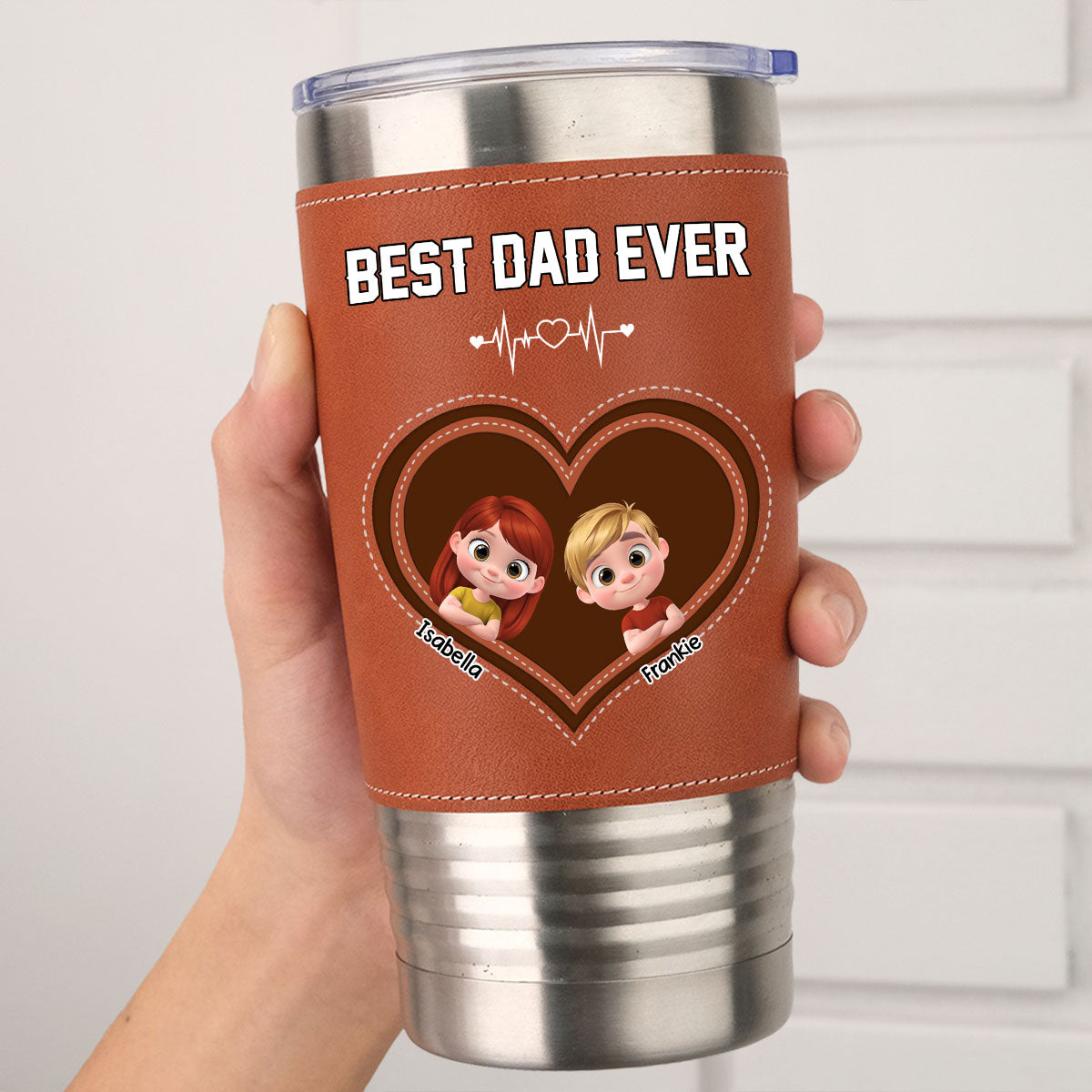 Best Dad - Personalized Custom Leather Tumbler